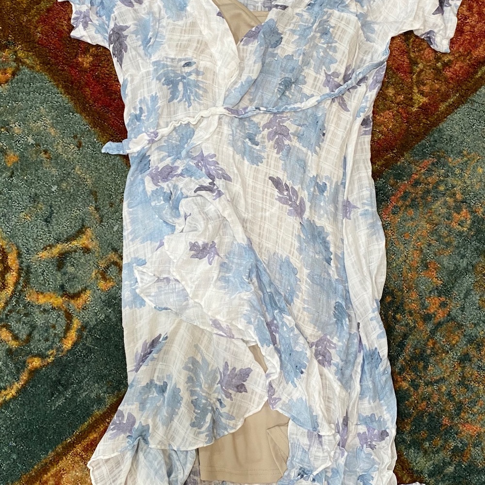 Head Above Water Ruffle Wrap Midi Dress Size Large